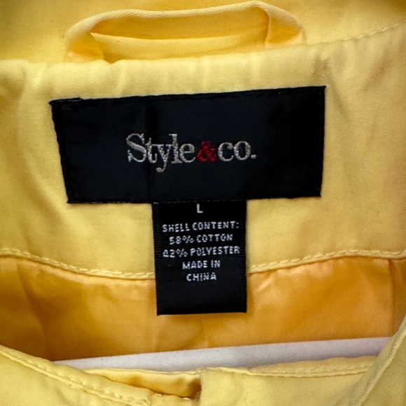 Vibrant Yellow Double Breasted Pea Coat 3/4 Sleeve - Picture 5 of 7
